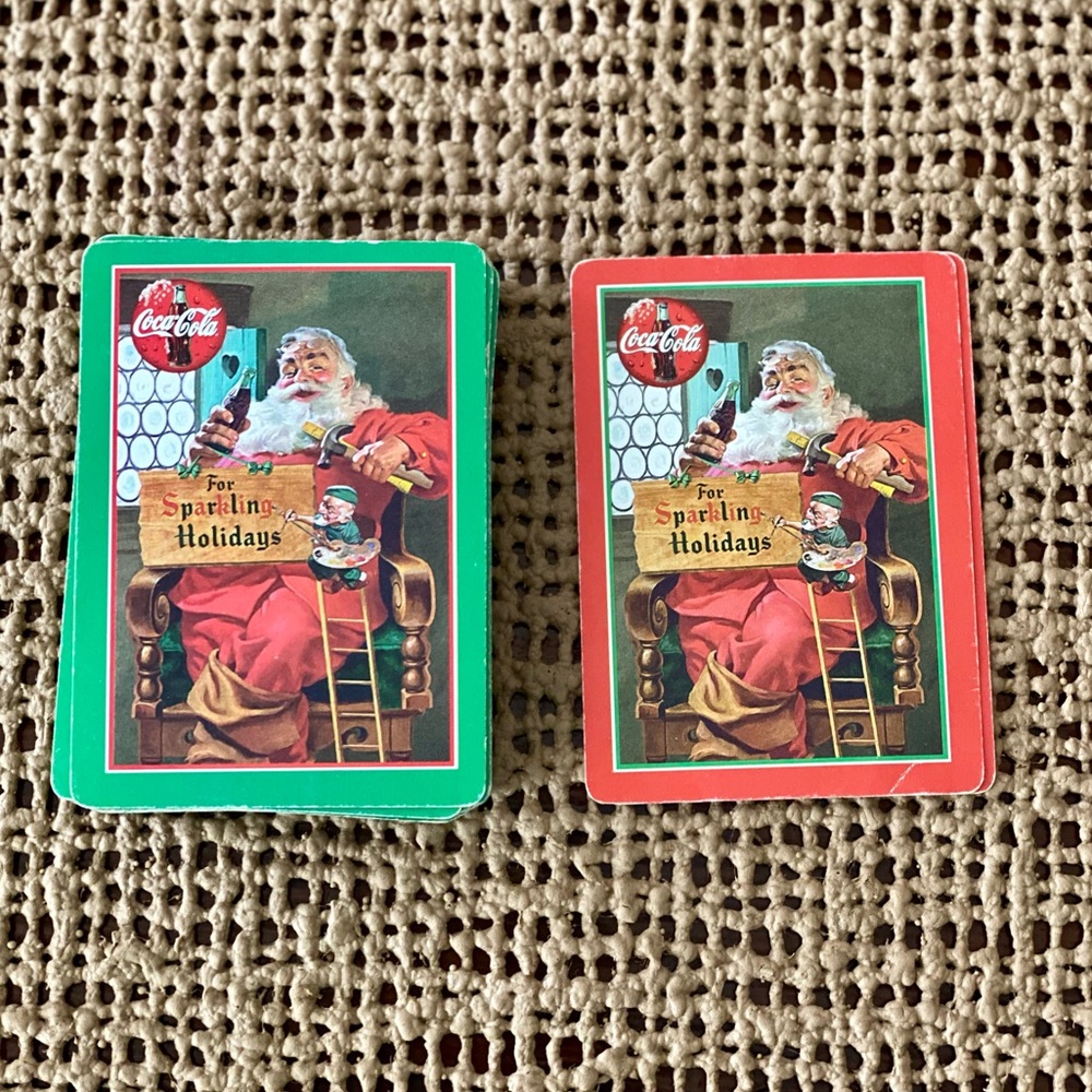 VINTAGE COCA COLA SANTA CHRISTMAS PLAYING CARDS